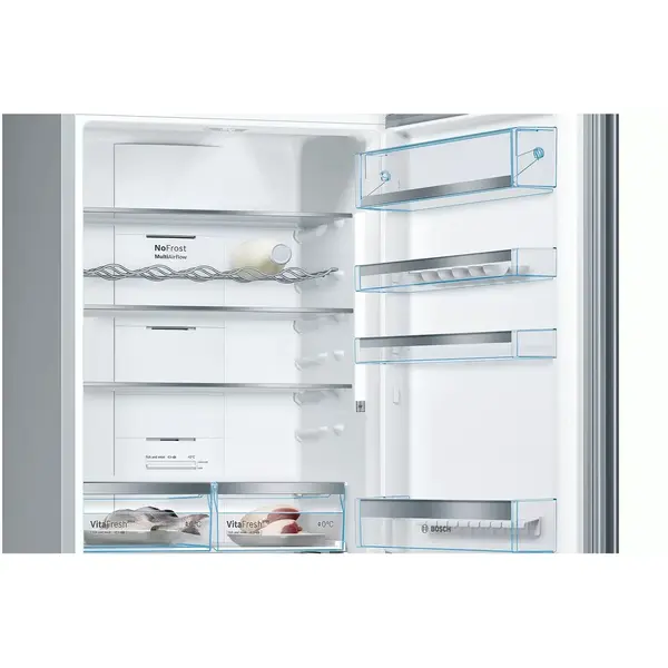 Combina frigorifica Bosch KGN49LBEA, 438 l, Clasa E, NoFrost, VitaFresh, H 203 cm, Sticla neagra