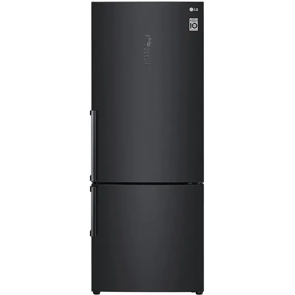 Combina frigorifica LG GBB569MCAMB, 451 l, No Frost, No Frost, Compresor Smart Inverter, Door Cooling, Fresh balancer, ThinQ WiFi, Clasa E, H 185 cm, Negru