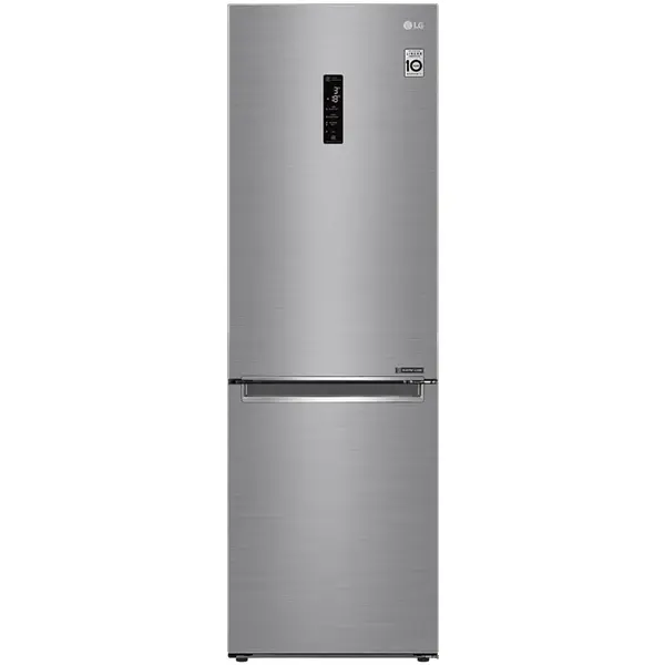 Combina frigorifica LG GBB61PZHMN, 341 l, No Frost, WiFi, Clasa E, H 186 cm, Argintiu