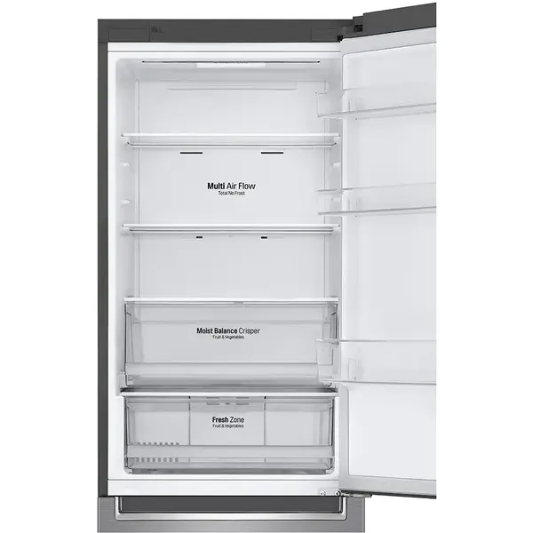 Combina frigorifica LG GBB61PZHMN, 341 l, No Frost, WiFi, Clasa E, H 186 cm, Argintiu