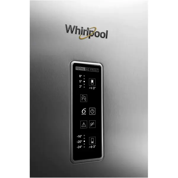 Combina frigorifica Whirlpool WB70E972X, 444 l, Total No Frost, 6th Sense, Active 0, Clasa E, H 195.5 cm, Inox anti-amprenta