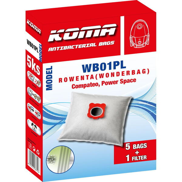 Set 5 saci de aspirator Rowenta Wonderbag Compact WB305140