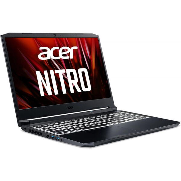Laptop Acer Gaming 17.3 inch Nitro 5 AN517-54, FHD IPS 144Hz, Procesor Intel Core i7-11800H (24M Cache, up to 4.60 GHz), 16GB DDR4, 512B SSD, GeForce RTX 3060 6GB, Win 11 Home, Shale Black