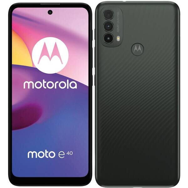 Telefon mobil Motorola Moto E40, Dual SIM, 64/4GB, 5000 mAh, Carbon Grey