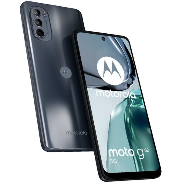 Telefon mobil Motorola Moto g62, 5G, Dual SIM, 128/4GB, 5000 mAh, Midnight Grey