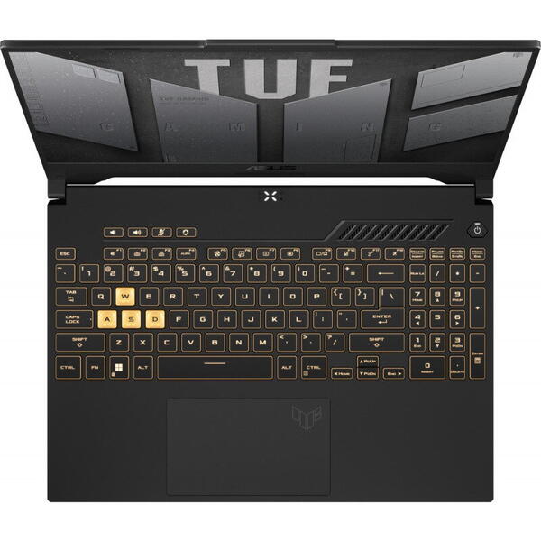 Laptop Asus Gaming 15.6 inch TUF F15 FX507ZM, QHD 165Hz, Procesor Intel Core i7-12700H (24M Cache, up to 4.70 GHz), 16GB DDR5, 1TB SSD, GeForce RTX 3060 6GB, No OS, Mecha Gray