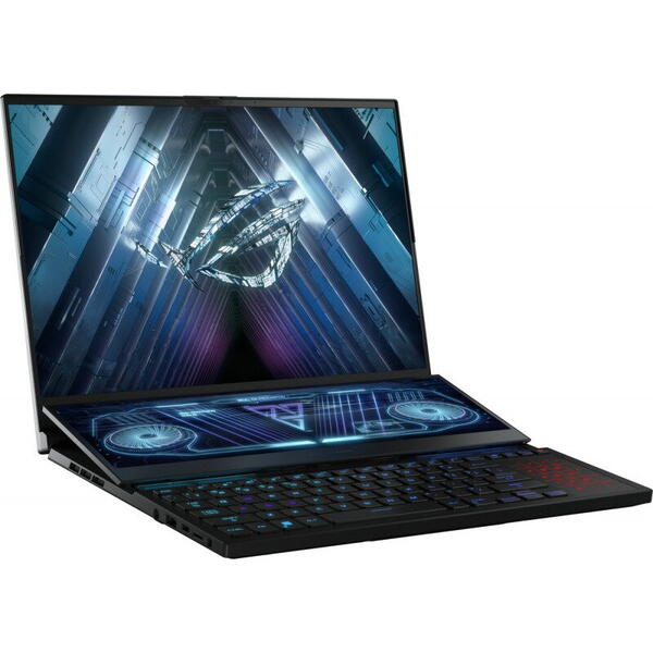 Laptop Asus ROG Zephyrus Duo 16 GX650RS, Gaming, 16 inch, QHD+ 165Hz, Procesor AMD Ryzen 9 6900HX, 32GB DDR5, 2x 2TB SSD, GeForce RTX 3080 8GB, Win 11 Home, Black