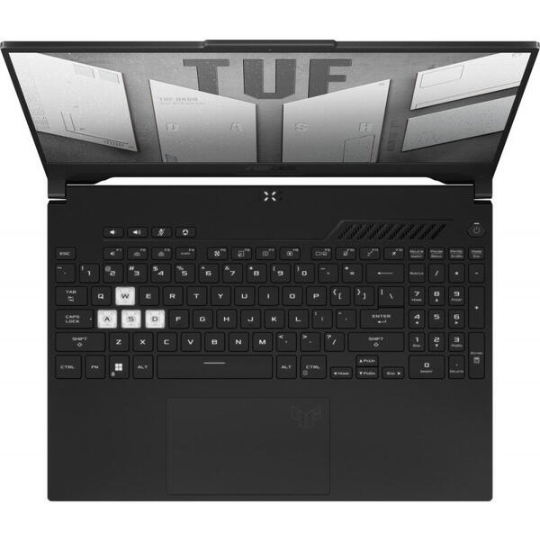 Laptop Asus Gaming 15.6 inch TUF Dash F15 FX517ZE, FHD 144Hz, Procesor Intel Core i7-12650H (24M Cache, up to 4.70 GHz), 16GB DDR5, 512GB SSD, GeForce RTX 3050 Ti 4GB, No OS, Off Black