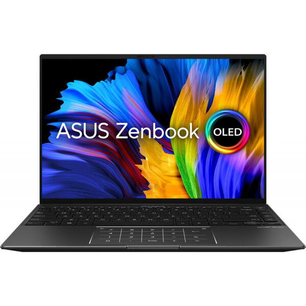 Laptop Asus Ultrabook 14 inch Zenbook 14X OLED UM5401QA, 2.8K 90Hz, Procesor AMD Ryzen 7 5800H (16M Cache, up to 4.4 GHz), 16GB DDR4X, 512GB SSD, Radeon, Win 11 Home, Jade Black