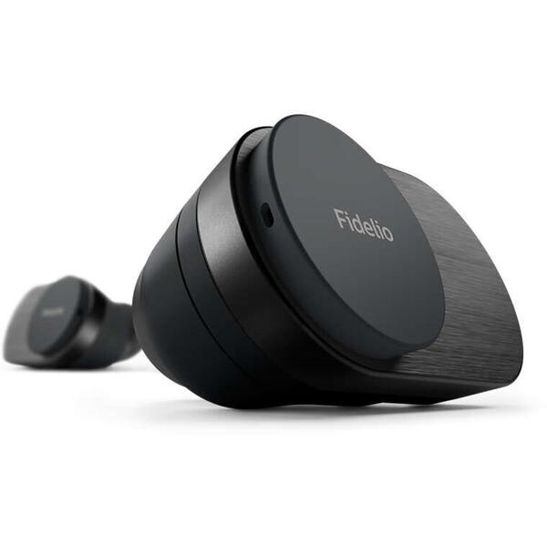 Casti Philips audio true wireless Fidelio T1BK/00, In-Ear, Bluetooth v5.2, ANC Pro+, microfoane incorporate, IPX4, toc de incarcare, incarcare rapida, redare 9 ore, aplicatie mobila, negru