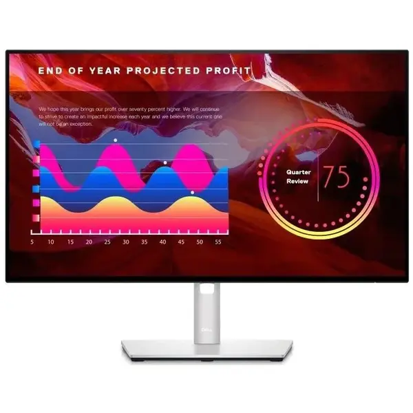 Monitor Dell LED IPS 23.8 inch, Full HD, Display Port, HDMI, USB-C, Argintiu