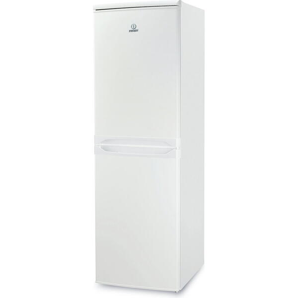 Combina frigorifica Indesit CAA551, Low frost, 235 L, Iluminare LED, Control mecanic, Usi reversibile, H 174 cm, Alb