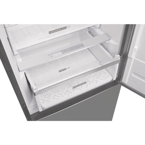 Combina frigorifica Whirlpool W9821DOXH2, 318 L, No Frost, FreshBox 0°, FreshBox +, 6th Sense, H 188.8 cm, Finisaj inox