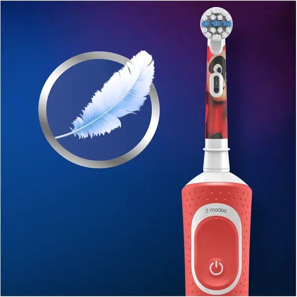Periuta de dinti electrica Oral-B Vitality Pixar pentru copii 7600 oscilatii/min, Curatare 2D, 2 programe, 1 capat, 4 stickere incluse, Rosu