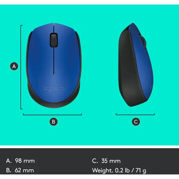 Mouse Logitech M171, Wireless, Albastru