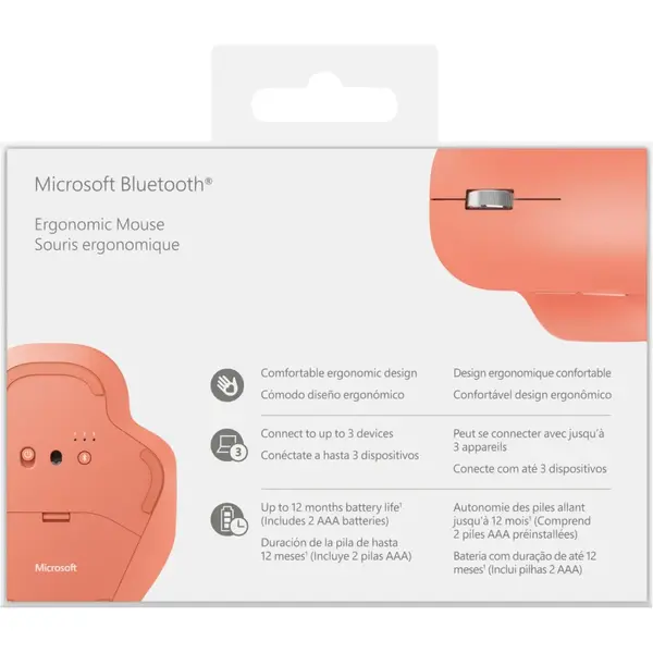 Mouse wireless Microsoft Bluetooth Ergonomic, Peach