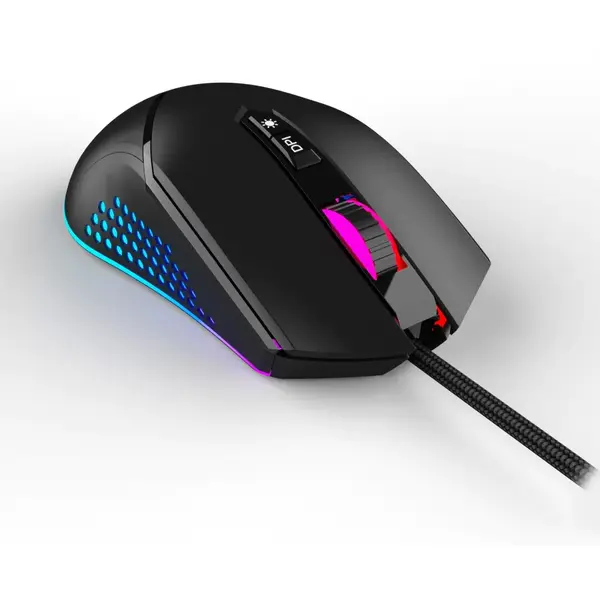 Mouse gaming Serioux Yden, 10000dpi, 8 butoane, RGB, Negru