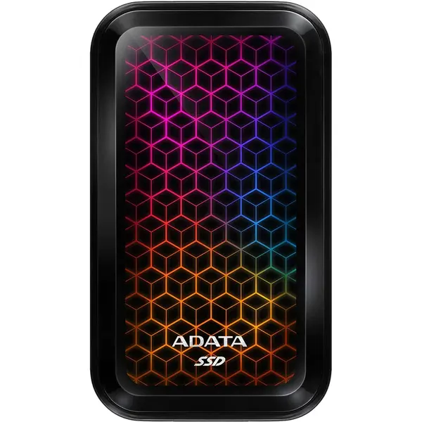 SSD Extern ADATA SE770G, 1TB, USB 3.2 Type-C, Black, RGB Lighting
