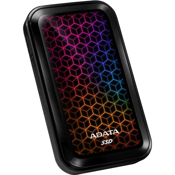SSD Extern ADATA SE770G, 1TB, USB 3.2 Type-C, Black, RGB Lighting