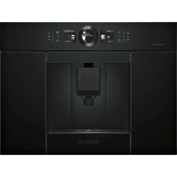 Espressor automat Bosch incorporabil CTL836EC6, 1600W, 2.4 l, Recipient boabe 500g, Funcție Home Connect, 19 bari, Display TFT, Filtru BRITA inclus, Negru