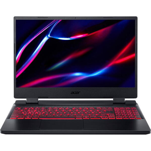 Laptop Acer Nitro 5 AN515-58, Gaming, 15.6inch, Full HD IPS 144Hz, Procesor Intel Core i7-12700H (24M Cache, up to 4.70 GHz), 16GB DDR4, 512GB SSD, GeForce RTX 3050 4GB, No OS, Obsidian Black