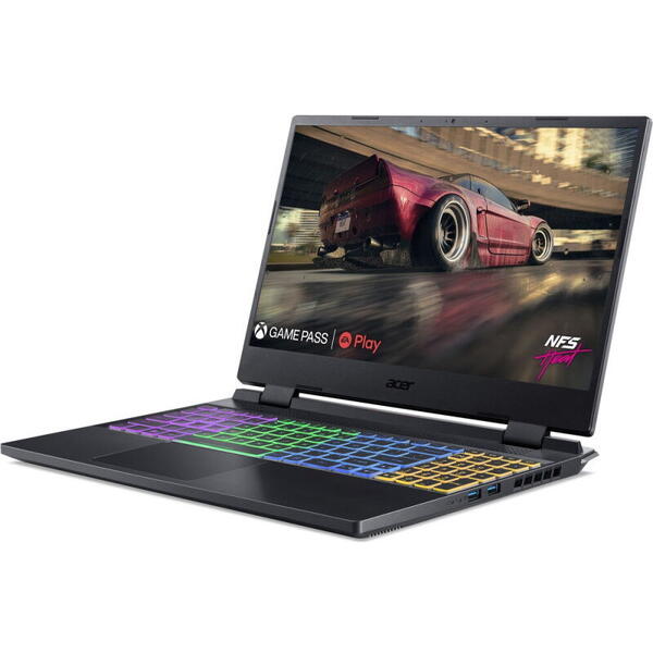 Laptop Acer Nitro 5 AN515-46, Gaming, 15.6inch, Full D IPS 165Hz, Procesor AMD Ryzen 7 6800H (16M Cache, up to 4.7 GHz), 16GB DDR5, 1TB SSD, GeForce RTX 3070 8GB, No OS, Obsidian Black