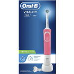 Periuta de dinti electrica Oral-B Vitality D100 Cross Action, 7600 Oscilatii/min, Curatare 2D, 1 program, 1 capat, Roz