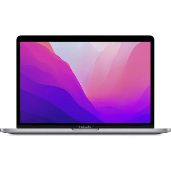 Laptop MacBook Pro 13-inch, cu procesor Apple M2, 8 nuclee CPU si 10 nuclee GPU, 8 GB, 256GB SSD, Silver, Layout INT