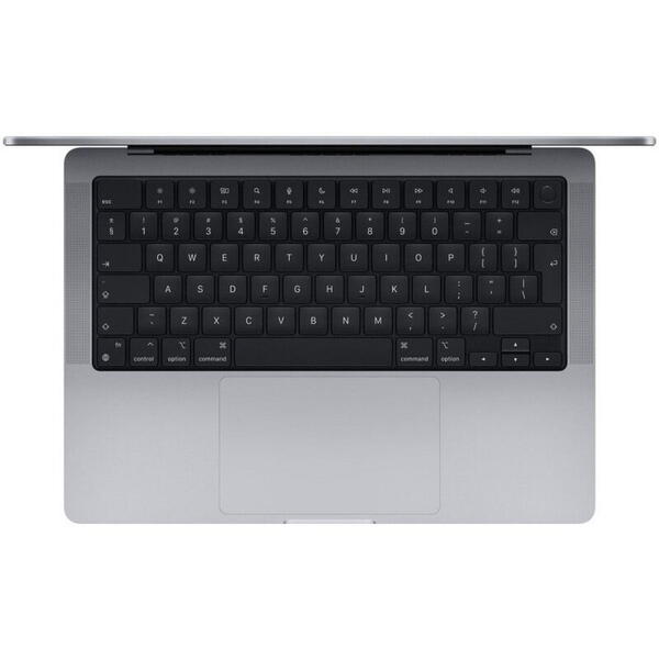 Laptop MacBook Pro 14 (2021) cu procesor Apple M1 Pro, 8 nuclee CPU and 14 nuclee GPU, 16GB, 512GB SSD, Space Grey, Int KB