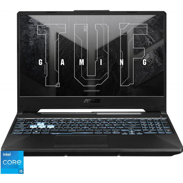 Laptop Asus Gaming 15.6 inch TUF F15 FX506HC, FHD 144Hz, Procesor Intel Core i5-11400H (12M Cache, up to 4.50 GHz), 16GB DDR4, 512GB SSD, GeForce RTX 3050 4GB, No OS, Graphite Black
