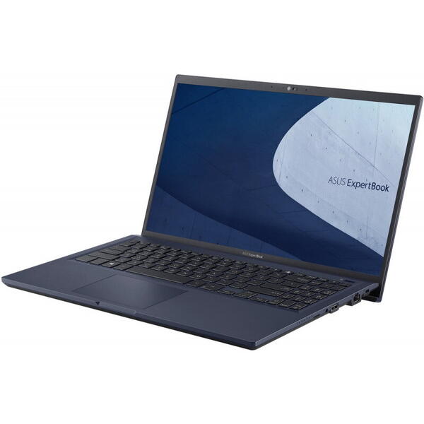 Laptop Asus Ultrabook 15.6 inch ExpertBook B1 B1500CBA, FHD, Procesor Intel Core i7-1255U (12M Cache, up to 4.70 GHz), 16GB DDR4, 512GB SSD, Intel Iris Xe, Win 11 Pro, Star Black