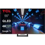 Televizor TCL QLED 55C735, 139 cm, Smart Google TV, 4K Ultra HD, 100hz, Clasa G