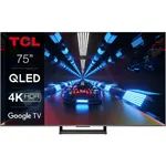 Televizor TCL QLED 75C735, 191 cm, Smart Google TV, 4K Ultra HD, 100hz, Clasa G