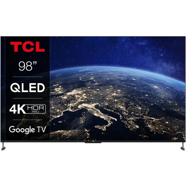 Televizor TCL QLED 98C735, 248 cm, Smart Google TV, 4K Ultra HD, 100hz, Clasa G