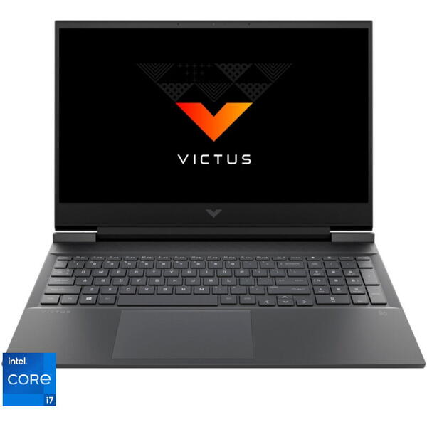 Laptop HP Gaming 16.1 inch Victus 16-d1003nq, FHD IPS 144Hz, Procesor Intel Core i7-12700H (24M Cache, up to 4.70 GHz), 16GB DDR5, 512GB SSD, GeForce RTX 3060 6GB, Free DOS, Mica Silver
