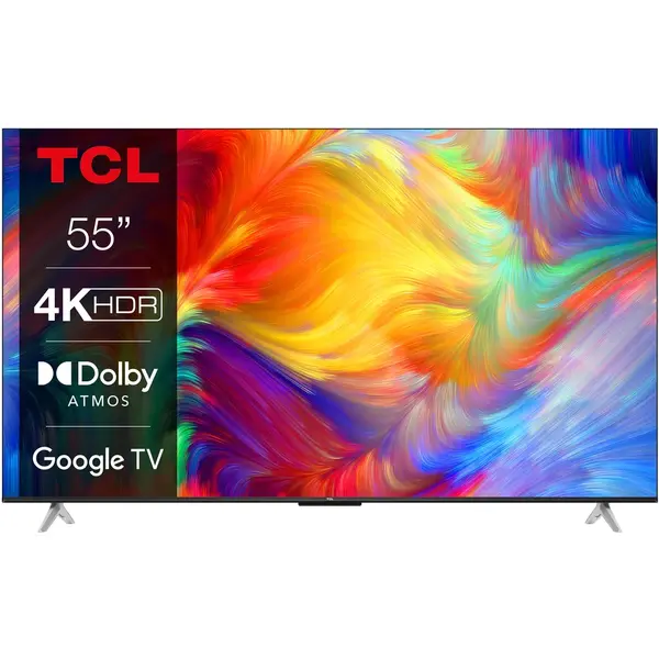 Televizor TCL LED 55P638, 139 cm, Smart Google TV, 4K Ultra HD, Clasa E