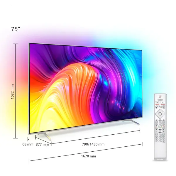 Televizor Philips LED The One 75PUS8807/12, 189 cm, Smart Android, 4K Ultra HD 100Hz, Clasa G
