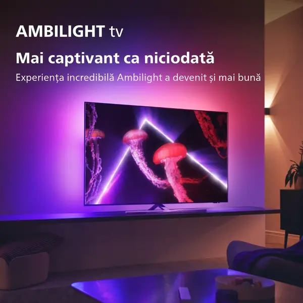 Televizor Philips OLED 48OLED807/12, 121 cm, Smart Android, 4K Ultra HD 100Hz, Clasa G