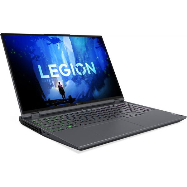 Laptop Lenovo Gaming 16 inch Legion 5 Pro 16ARH7H, WQXGA IPS 165Hz G-Sync, Procesor AMD Ryzen 7 6800H (16M Cache, up to 4.7 GHz), 16GB DDR5, 512GB SSD, GeForce RTX 3060 6GB, No OS, Storm Grey, 3Yr Onsite Premium Care