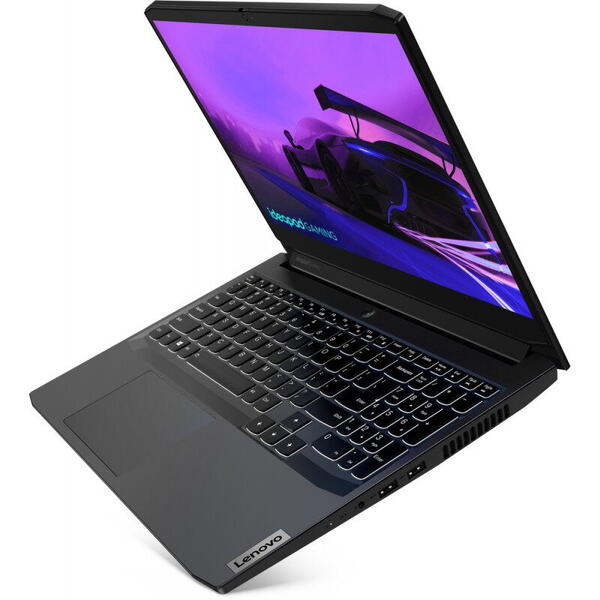 Laptop Lenovo Gaming 15.6 inch IdeaPad 3 15IHU6, FHD IPS, Procesor Intel Core i5-11320H (8M Cache, up to 4.50 GHz, with IPU), 16GB DDR4, 512GB SSD, GeForce GTX 1650 4GB, No OS, Shadow Black