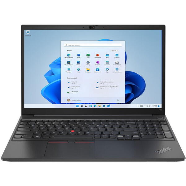 Laptop Lenovo 15.6 inch ThinkPad E15 Gen 3, FHD IPS, Procesor AMD Ryzen 5 5500U (8M Cache, up to 4.0 GHz), 16GB DDR4, 512GB SSD, Radeon, Win 11 Pro, Black