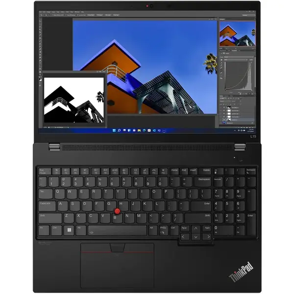 Laptop Lenovo ThinkPad L15 Gen 3 cu procesor AMD Ryzen 7 PRO 5875U pana la 4.50 GHz, 15.6 inch, Full HD, 16GB, 1TB SSD, AMD Radeon Graphics, Windows 11 Pro downgrade to Windows 10 Pro, Black