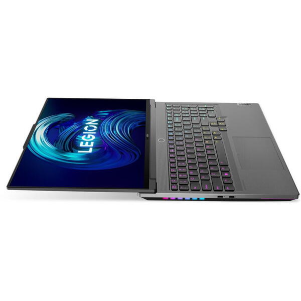 Laptop Lenovo Gaming 16 inch Legion 7 16IAX7, WQXGA IPS 165Hz G-Sync, Procesor Intel Core i7-12800HX (25M Cache, up to 4.80 GHz), 32GB DDR5, 1TB SSD, GeForce RTX 3070 Ti 8GB, No OS, Storm Grey, 3Yr Onsite Premium Care
