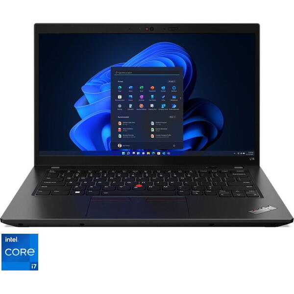 Laptop Lenovo 14 inch ThinkPad T14s Gen 3, WUXGA IPS, Procesor Intel Core i7-1260P (18M Cache, up to 4.70 GHz), 16GB DDR5, 1TB SSD, Intel Iris Xe, Win 11 DG Win 10 Pro, Thunder Black