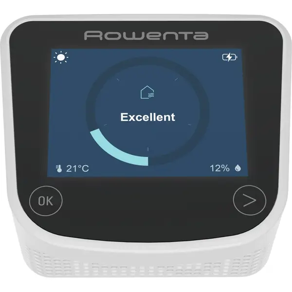 Purificator de aer ROWENTA Pure Home PU8080F0, sistem 360° purificare, 4 trepte de filtrare, aplicatie dedicata PureAir, indicator nivel de poluare, alb