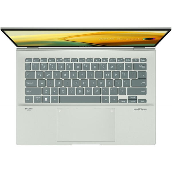 Laptop Asus Zenbook 14 UX3402ZA, 14 inch, WQXGA, Procesor Intel Core i5-1240P (12M Cache, up to 4.40 GHz), 16GB DDR5, 1TB SSD, Intel Iris Xe, Win 11 Home, Aqua Celadon