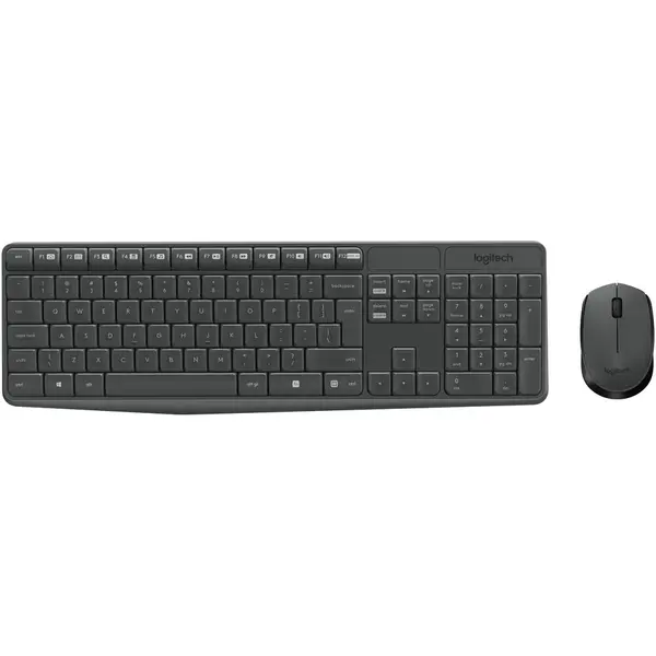 Tastatura Kit + mouse wireless Logitech MK235, USB, Grey