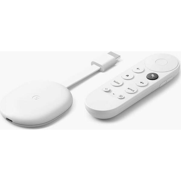 Chromecast Google TV, 4K, HDMI, Bluetooth, Wi-Fi, Alb