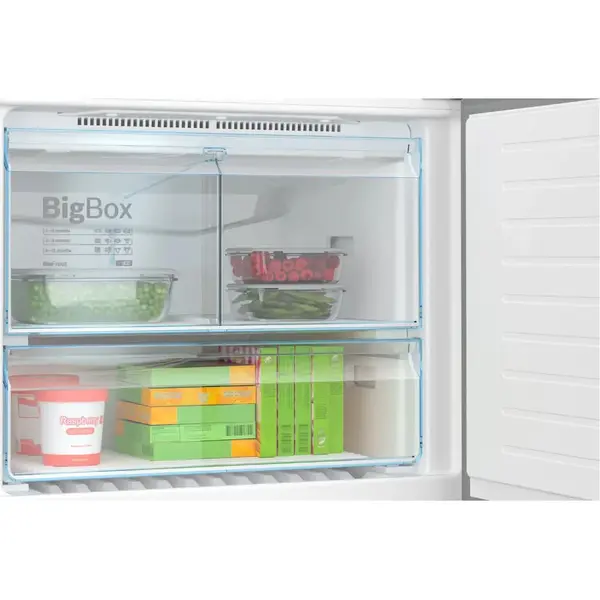 Combina frigorifica Bosch KGN86AIDR, 631 l, NoFrost, PerfectFit, Iluminare LED, Clasa D, H 186 cm, Inox AntiAmprenta