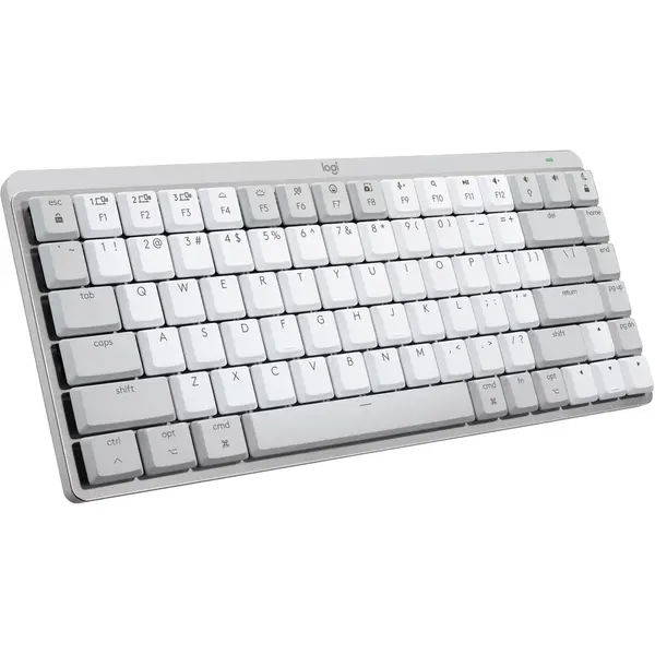 Tastatura Wireless Logitech MX Mechanical Perfomance Mini for Mac, Iluminata, Silentioasa, USB, BT, US INT, Pale Grey